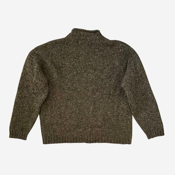 Abercrombie & Fitch Shetland Wool Sweater Size M Mens Heather Brown Vintage 90s - Picture 2 of 2